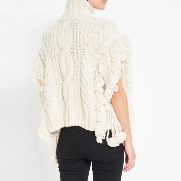 Ulla Johnson Alea Poncho 100% Baby Alpaca Cream Size P - Picture 5 of 14